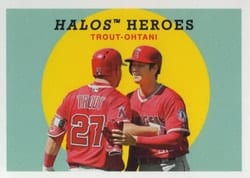 2018 Topps Archives Base Set Halos Heroes (Shohei Ohtani / Mike Trout) #303 card
