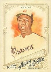 2018 Topps Allen & Ginter Base Set Hank Aaron #50 card