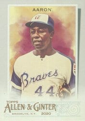 2020 Topps Allen & Ginter Base Set Hank Aaron #104 card