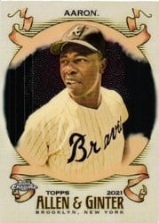 2021 Topps Allen & Ginter Chrome Base Set Hank Aaron #1 card