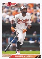 2020 Bowman Heritage Base Set Hanser Alberto #87 card