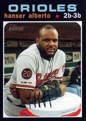 2020 Topps Heritage Base Set Hanser Alberto #396 card