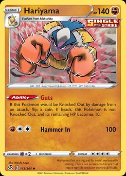 2021 Fusion Strike Hariyama #143 card