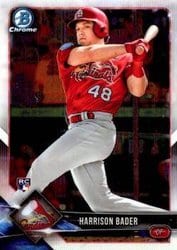 2018 Bowman Chrome Base Set Harrison Bader #68 card