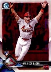 2018 Bowman Chrome Base Set Harrison Bader #68b card