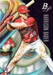 2018 Bowman Platinum Base Set Harrison Bader #67 card