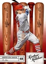 2019 Panini Leather & Lumber Base Set Harrison Bader #60 card