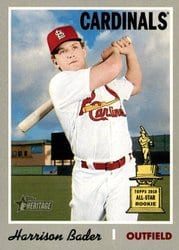 2019 Topps Heritage Base Set Harrison Bader #282 card