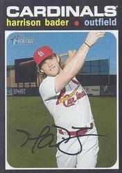2020 Topps Heritage Base Set Harrison Bader #80 card