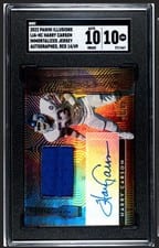 2022 Panini Illusions Immortalized Jersey Autographs Harry Carson #IJA-HC card