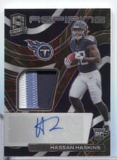 2022 Panini Spectra Aspiring Patch Autographs Hassan Haskins #APA-HHA card