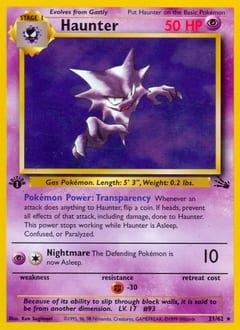 1999 Fossil Haunter #21 card
