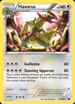 2012 Dark Explorers Haxorus #89 card