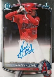 2025 Bowman Chrome Prospects Autographs Hayden Alvarez #CPA-HA card