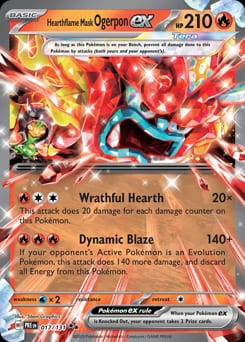Prismatic Evolutions Hearthflame Mask Ogerpon ex #17 card