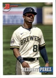 2021 Bowman Heritage Base Set Hedbert Perez #212b card