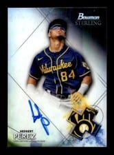 2021 Bowman Sapphire Edition Autographs Hedbert Perez #BSPA-HP card
