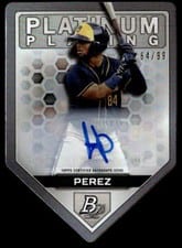 2022 Bowman Platinum Plating Die-Cut Autographs Hedbert Perez #PPDC-19 card