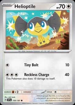 Surging Sparks Helioptile #154 card