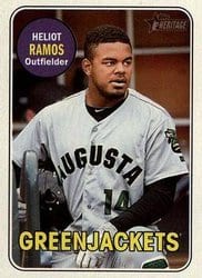 2018 Topps Heritage Minor League Base Set Heliot Ramos #135 card