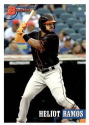 2021 Bowman Heritage Base Set Heliot Ramos #215 card