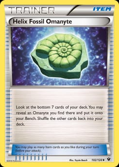 Fates Collide Helix Fossil Omanyte #102 card