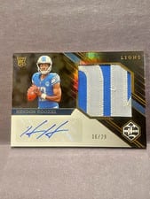 2023 Panini Limited Rookie Patch Autographs Jumbo Hendon Hooker #153 card
