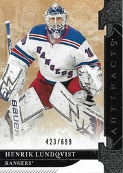 2019-20 Upper Deck Artifacts Base Set Henrik Lundqvist #130 card