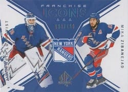2018-19 SP Authentic Base Set Henrik Lundqvist/Mika Zibanejad #128 card