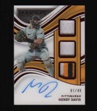 2023 Panini Immaculate Collection Prospect Triple Memorabilia Signatures Henry Davis #PTS-HD card