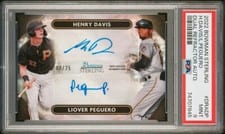 2022 Bowman Sterling Dual Refractor Autographs Henry Davis / Liover Peguero #DRA-DP card