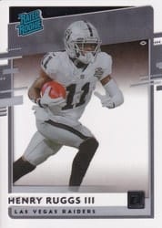 2020 Panini Chronicles Clearly Donruss Rated Rookies Henry Ruggs III #RR-HR card