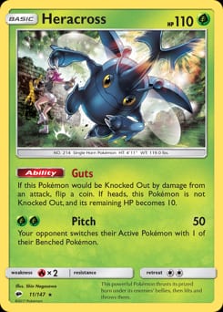 2017 Burning Shadows Heracross #11 card