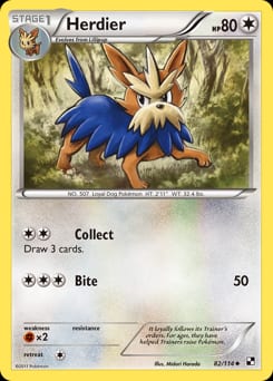 Black & White Herdier #82 card