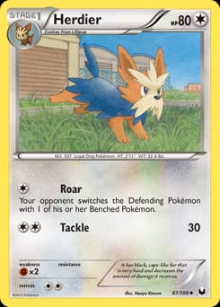 Dark Explorers Herdier #87 card