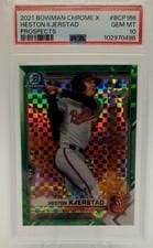 2021 Bowman Chrome X Prospects Green X-Fractor Heston Kjerstad #BCP-166 card