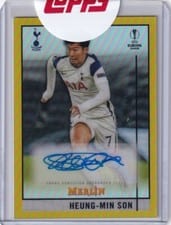 2020 Topps Merlin Chrome UEFA Champions League Autographs Heung min Son #BCA-HMS card