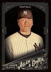 2018 Topps Allen & Ginter X Base Set Hideki Matsui #307 card