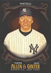 2021 Topps Allen & Ginter X Base Set Hideki Matsui #315 card