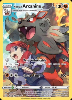 Lost Origin Trainer Gallery Hisuian Arcanine #TG08 card