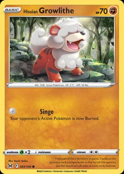 Lost Origin Hisuian Growlithe #83 card