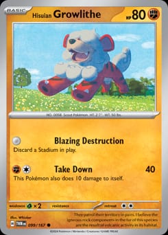 2024 Twilight Masquerade Hisuian Growlithe #99 card