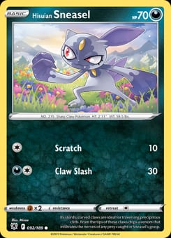 Astral Radiance Hisuian Sneasel #92 card