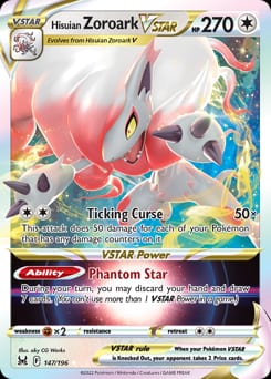 2022 Lost Origin Hisuian Zoroark VSTAR #147 card