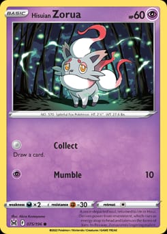 Lost Origin Hisuian Zorua #75 card