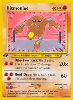 Neo Destiny Hitmonlee #42 card