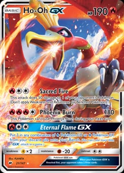 2017 Burning Shadows Ho-Oh-GX #21 card
