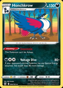 Battle Styles Honchkrow #94 card