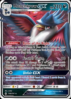 Unbroken Bonds Honchkrow-GX #109 card
