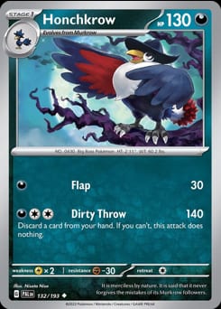 Paldea Evolved Honchkrow #132 card